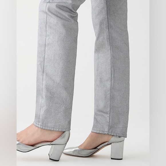 J Crew Maisie ankle-strap heels in crinkle metallic BT908 - Picture 4 of 6